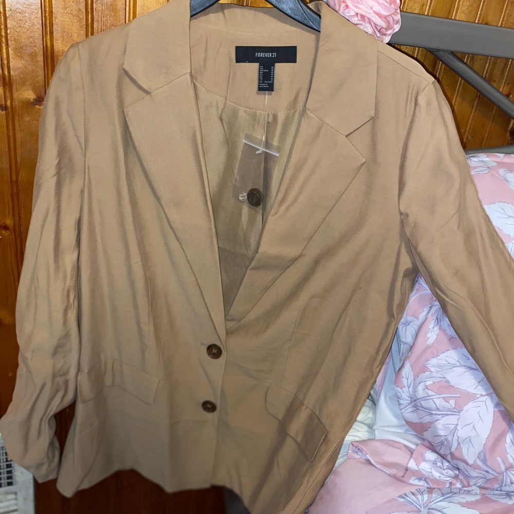 F21 Tan Career Jacket / Blazer